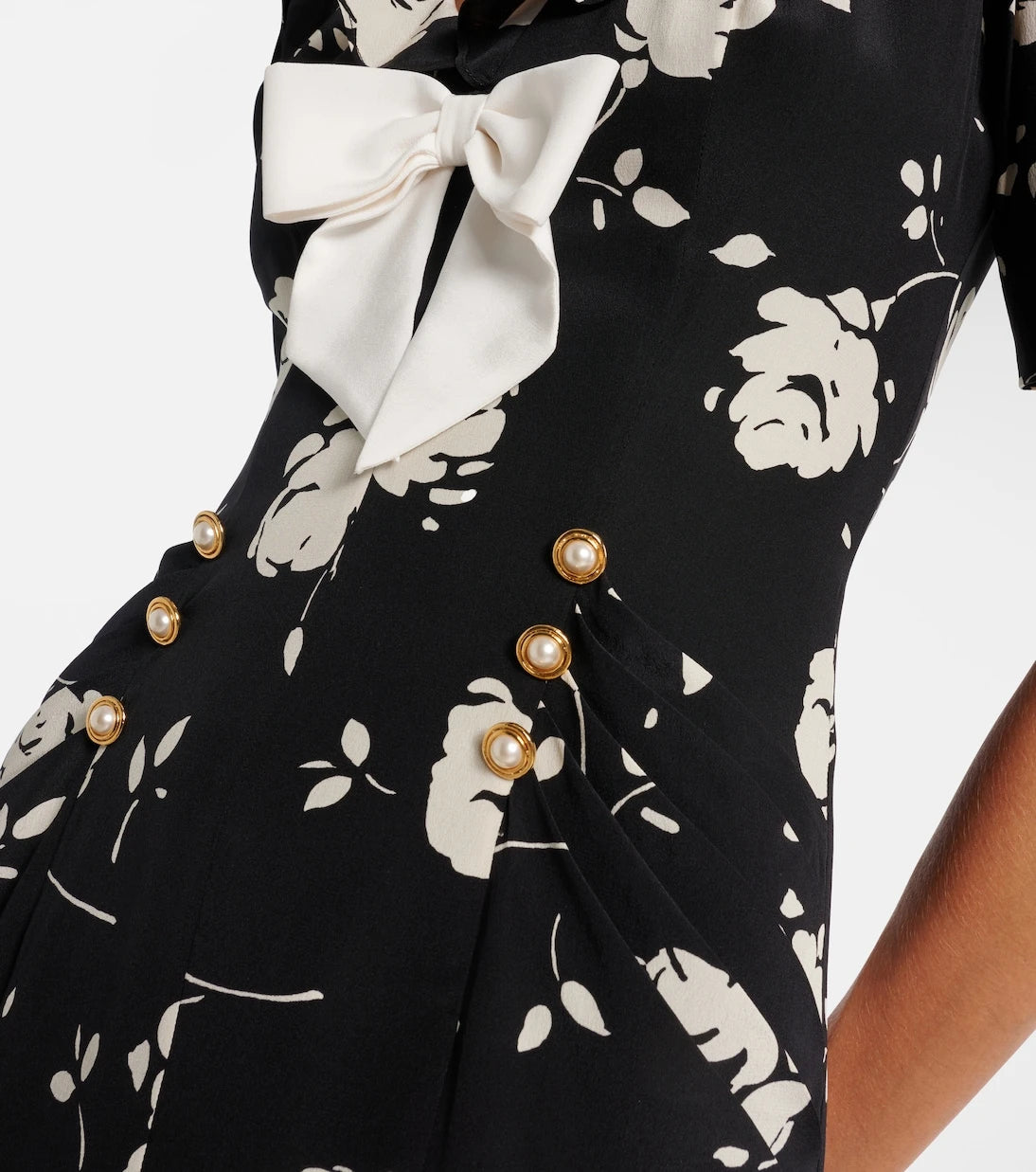 Alessandra Rich - Floral printed silk midi dress