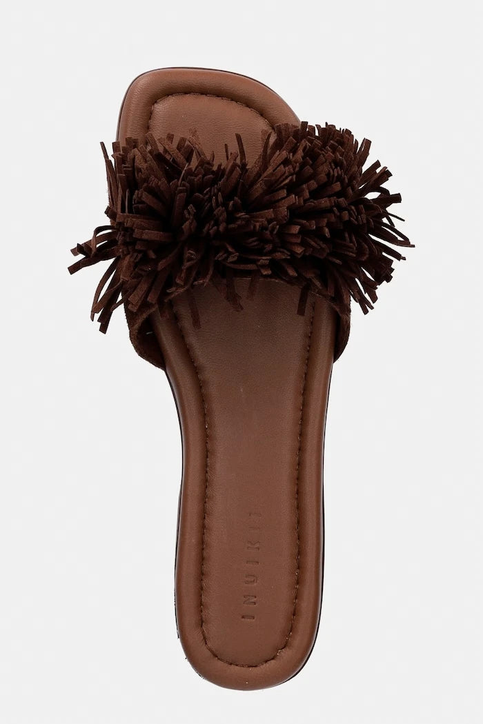 Inuikii Kadın Süet Terlik Fringes Flower