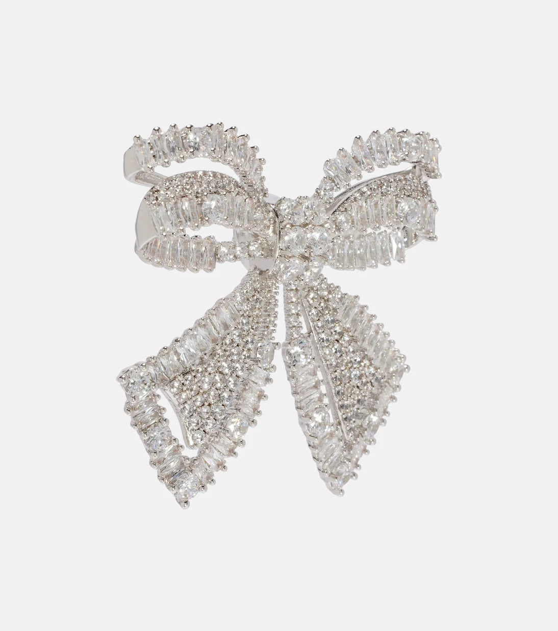 Self-Portrait - Bow crystal-embellished earrings