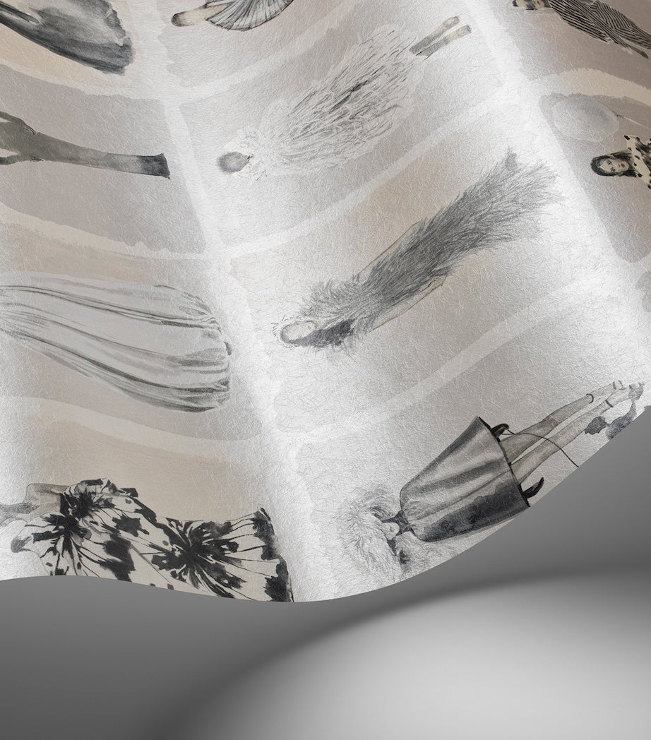 Cole & Son x Harrods Interior Design 175 Anniversary Edition Couture Carousel Wallpaper - Monochrome Pearl