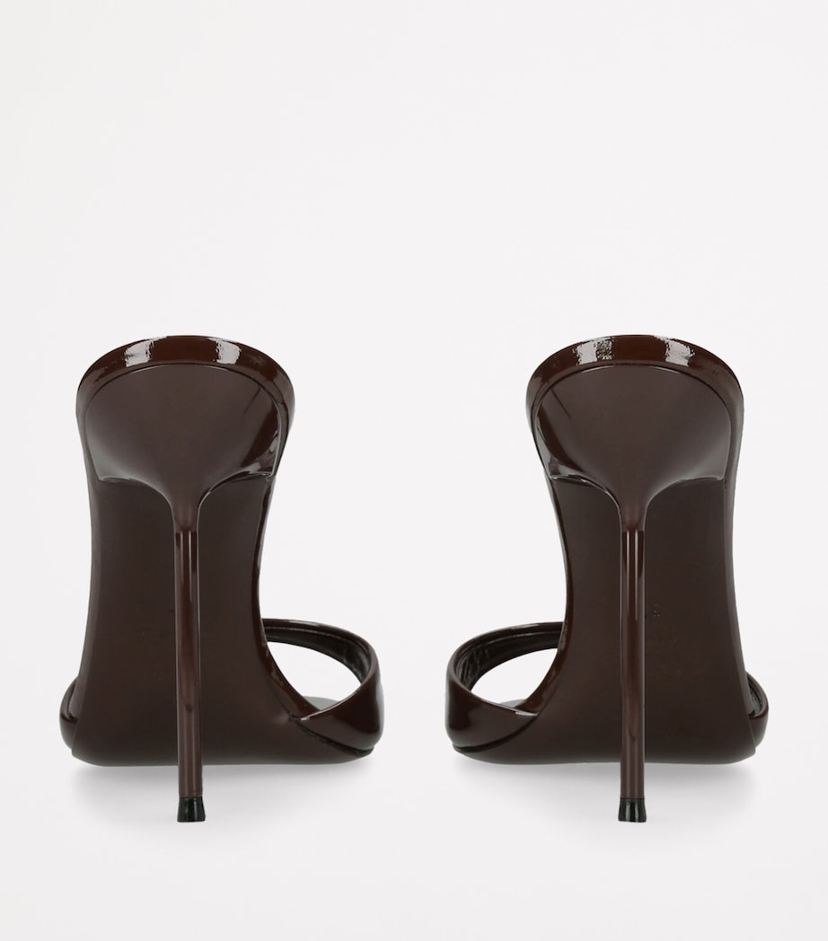 Brown Patent Leather Lidia Mules 105