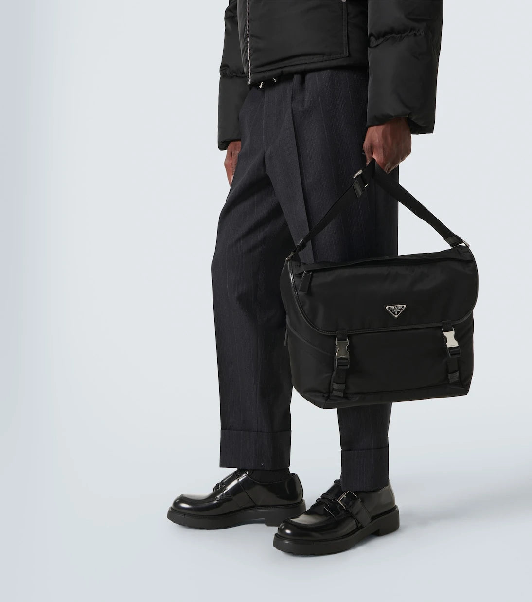 Prada - Leather-trimmed Re-Nylon messenger bag