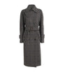 Grey Wool Tweed Prince of Wales Check Overcoat