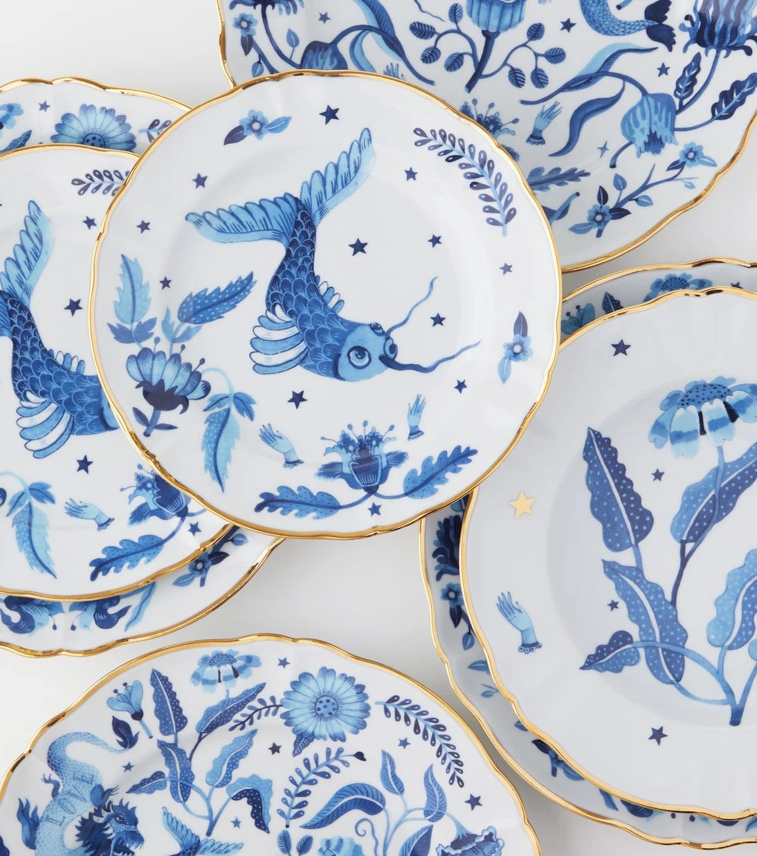 Bitossi - Marino set of 4 porcelain dinner plates