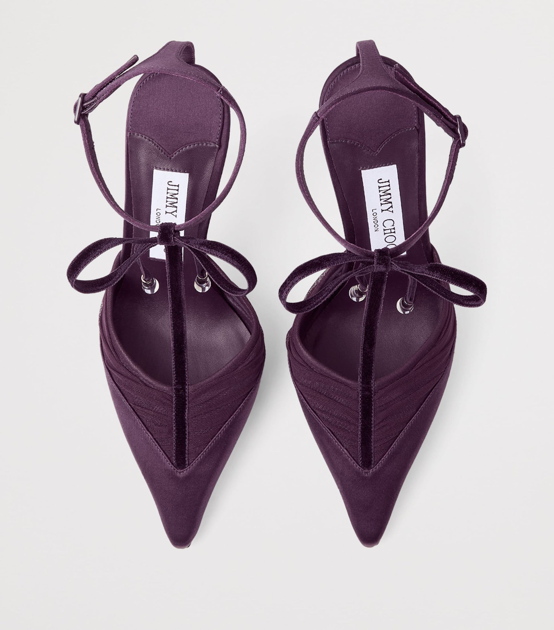 Afia 100 Satin-Mesh-Velvet Pumps