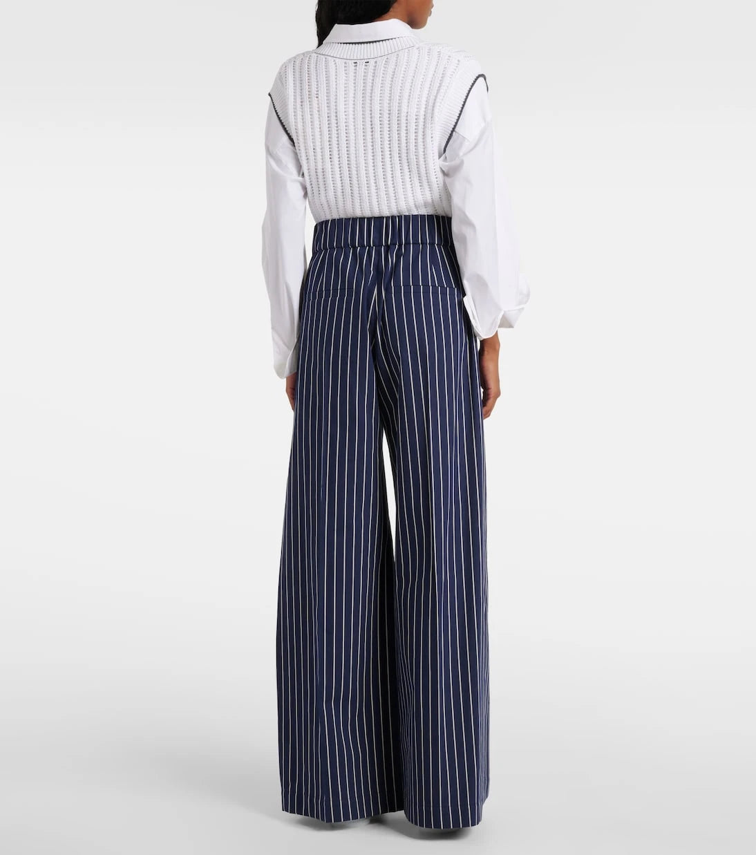 Brunello Cucinelli - Cotton and silk wide-leg pants