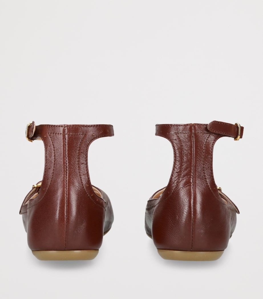 Brown Leather Misty Ballet Flats