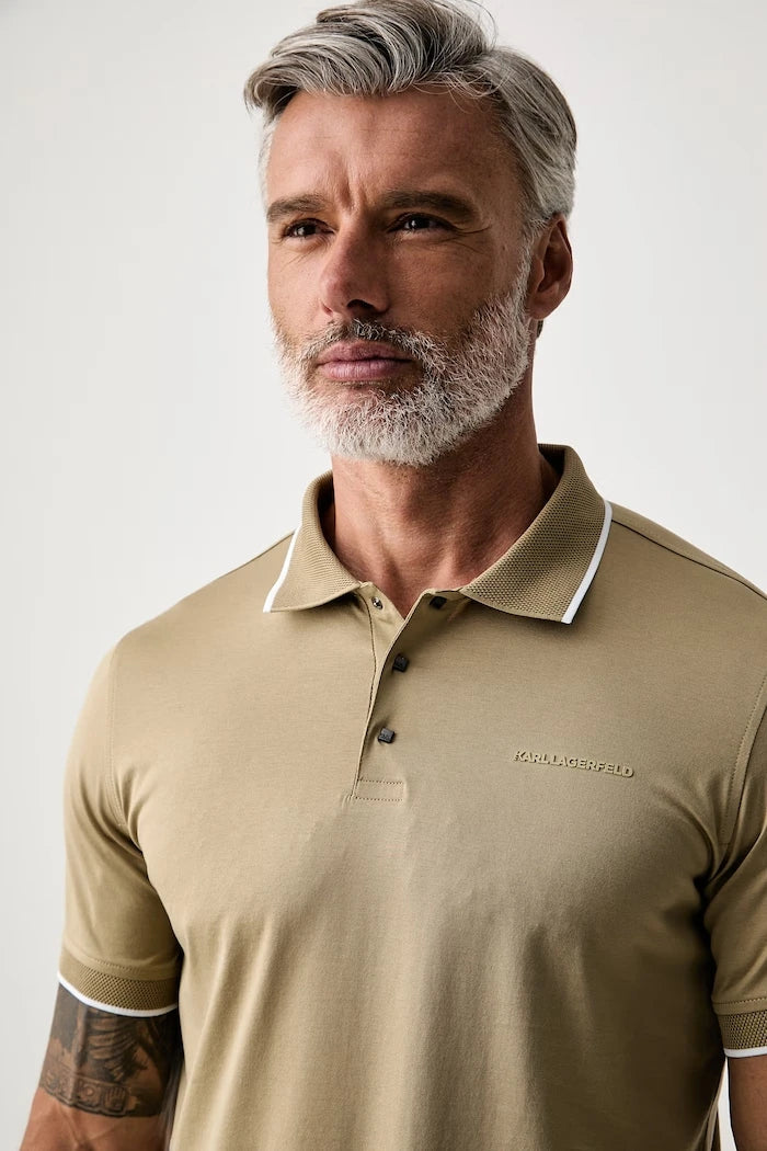 Karl Lagerfeld pamuklu erkek polo tişört