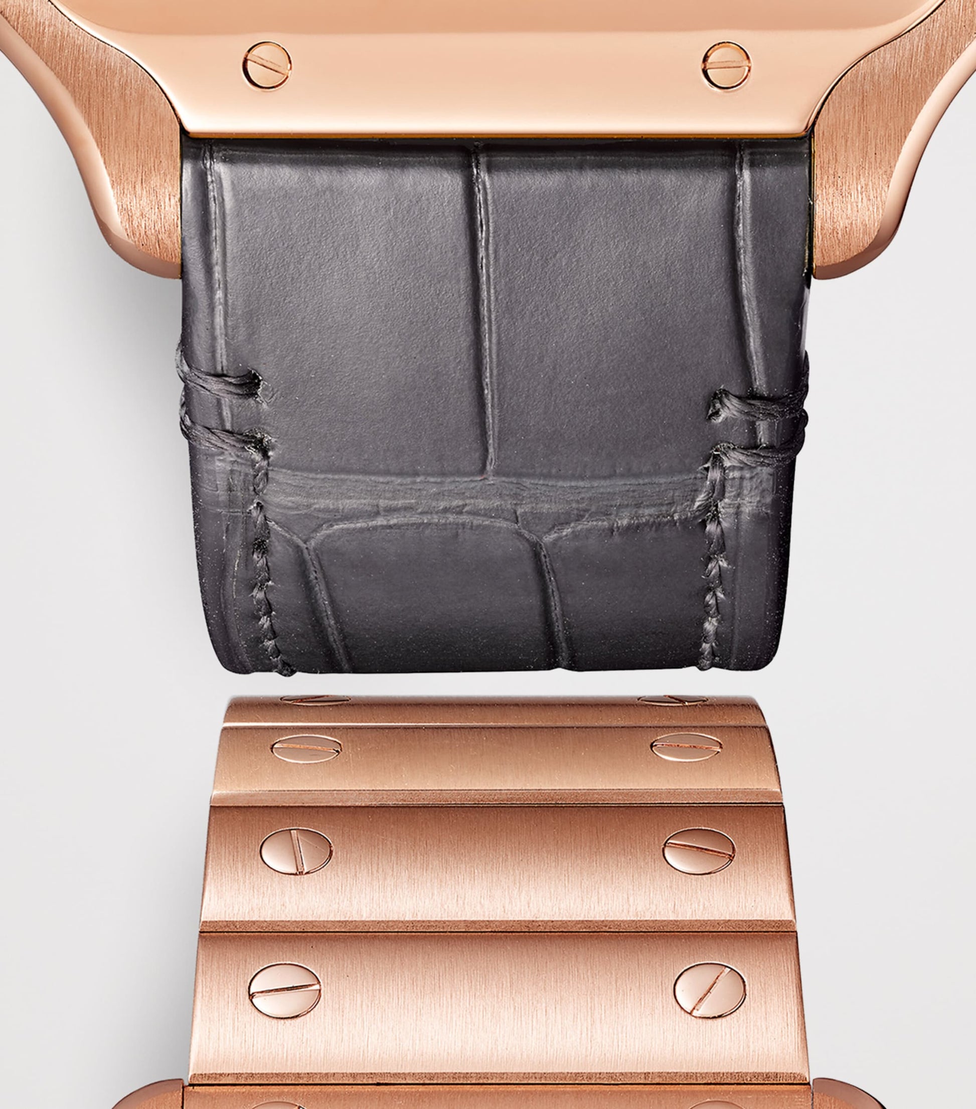 Large Rose Gold Santos de Skeleton Watch 28mm