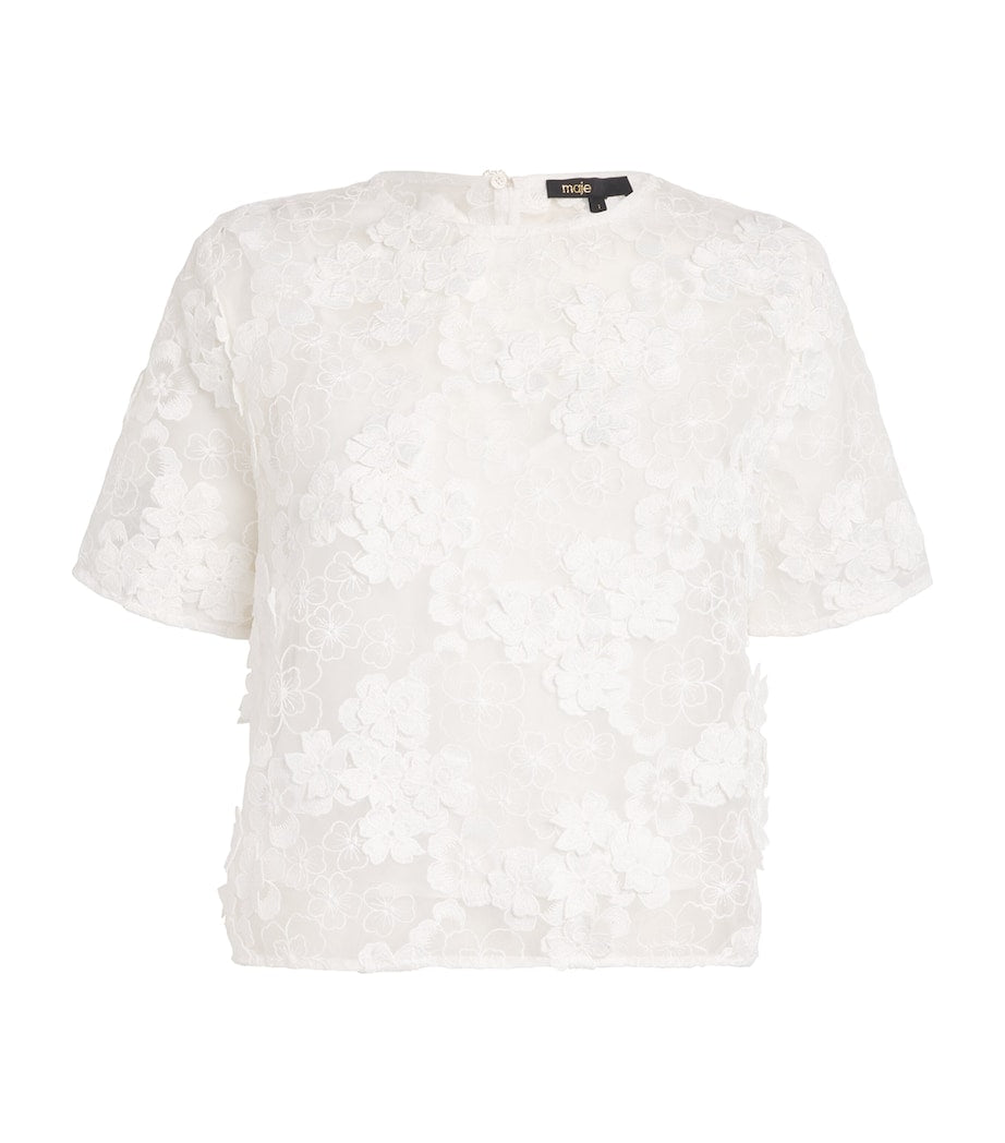 White Floral-Lace Top