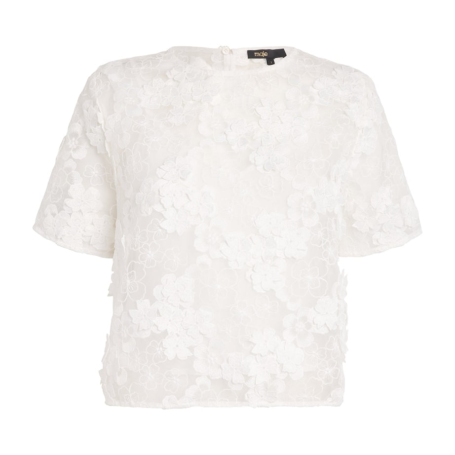 White Floral-Lace Top