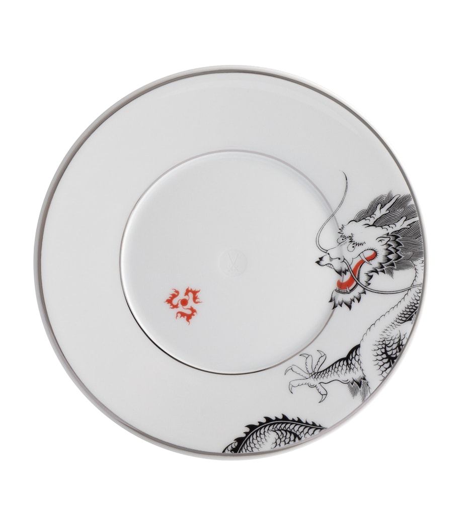 Meissen Porcelain-Platinum Lucky Dragon Side Plate (18cm)