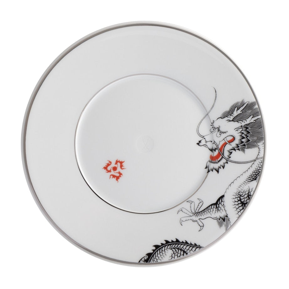 Meissen Porcelain-Platinum Lucky Dragon Side Plate (18cm)