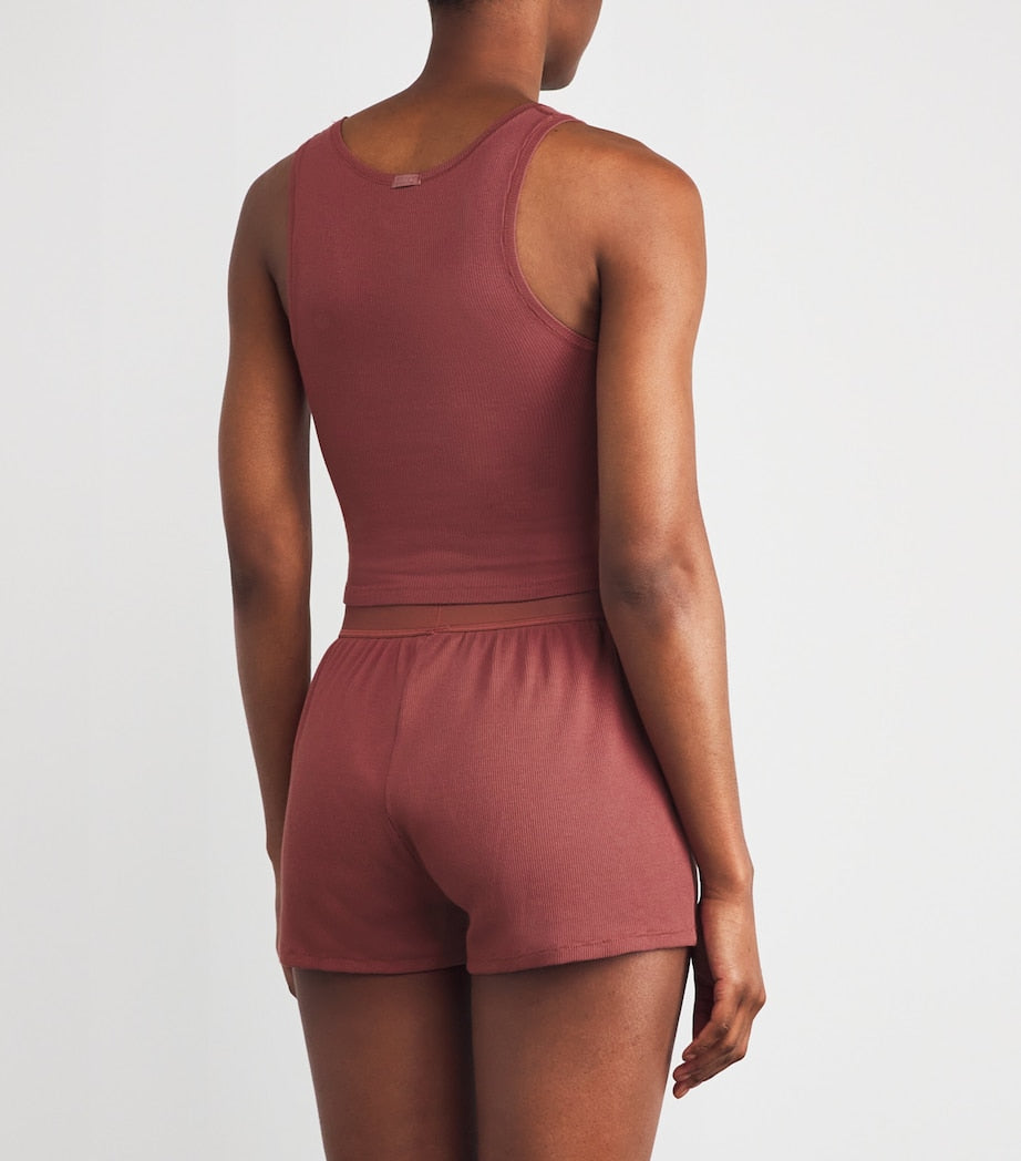 Skims Stretch-Cotton Rib Tank Top