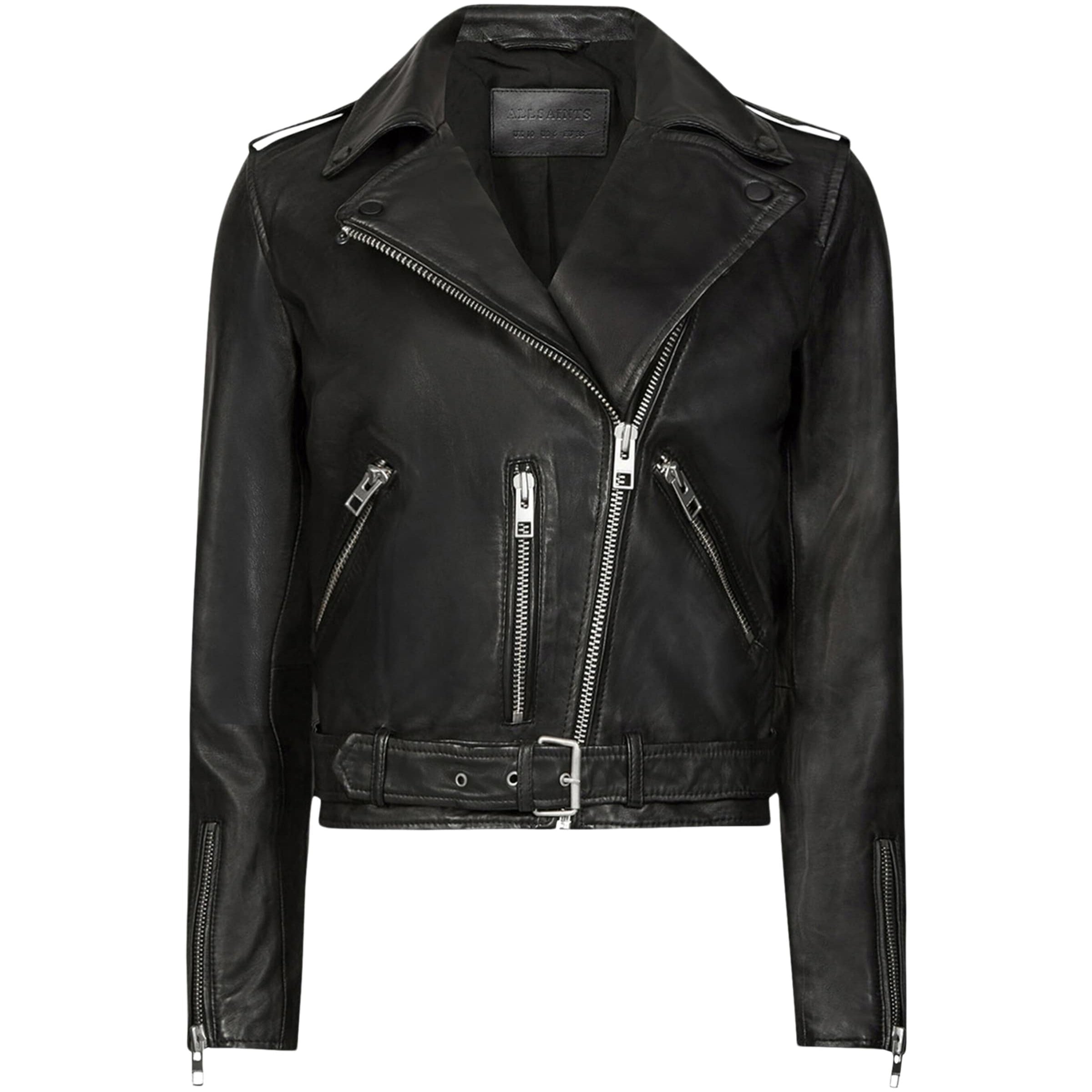 Black Leather Balfern Biker Jacket