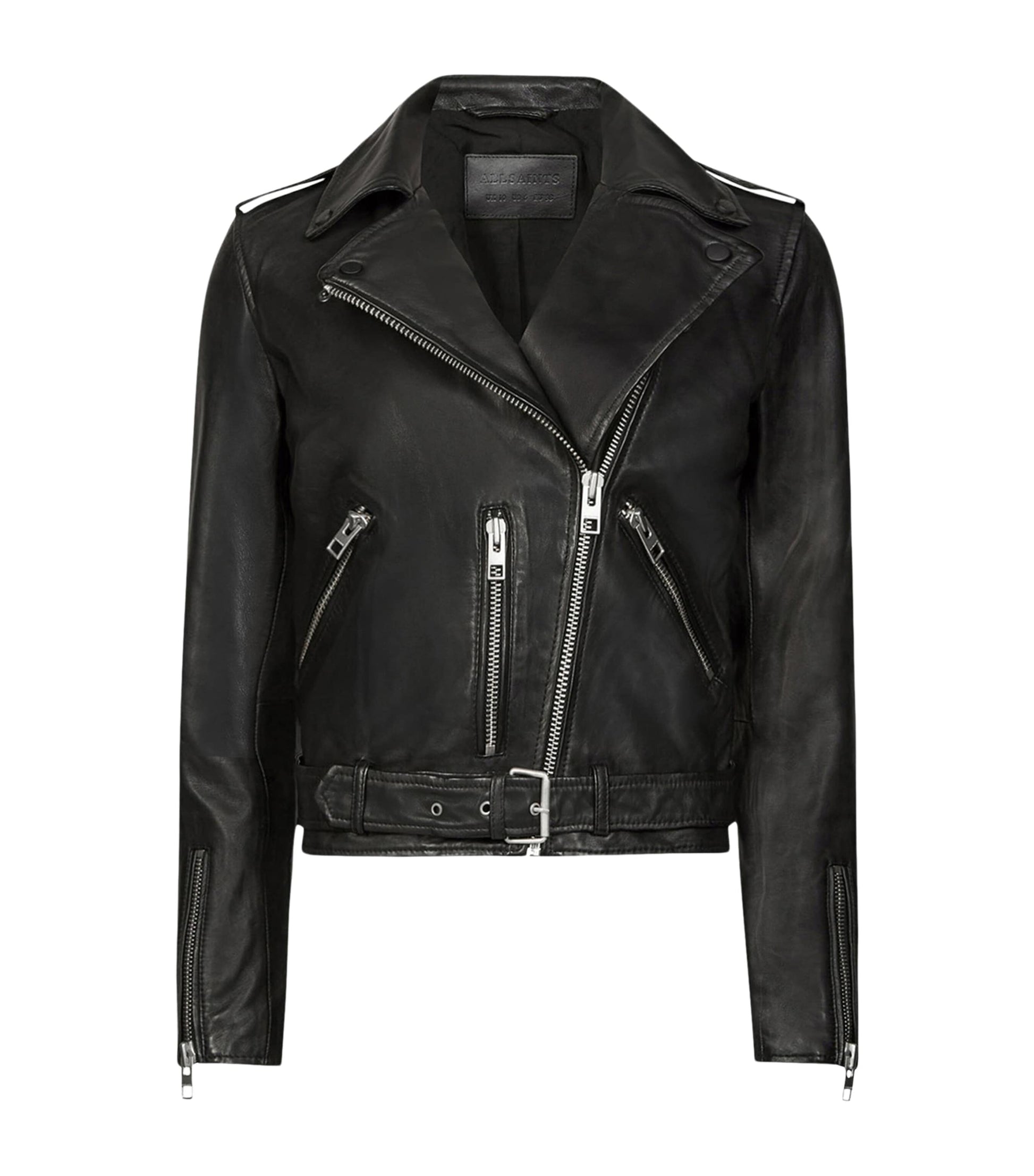 Black Leather Balfern Biker Jacket