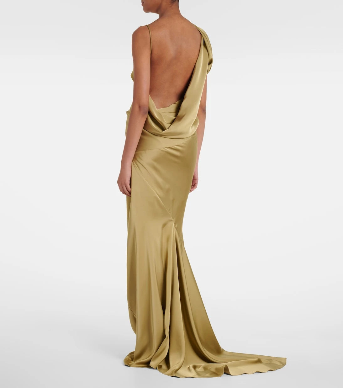 Entire Studios - Draped one-shoulder lamé gown