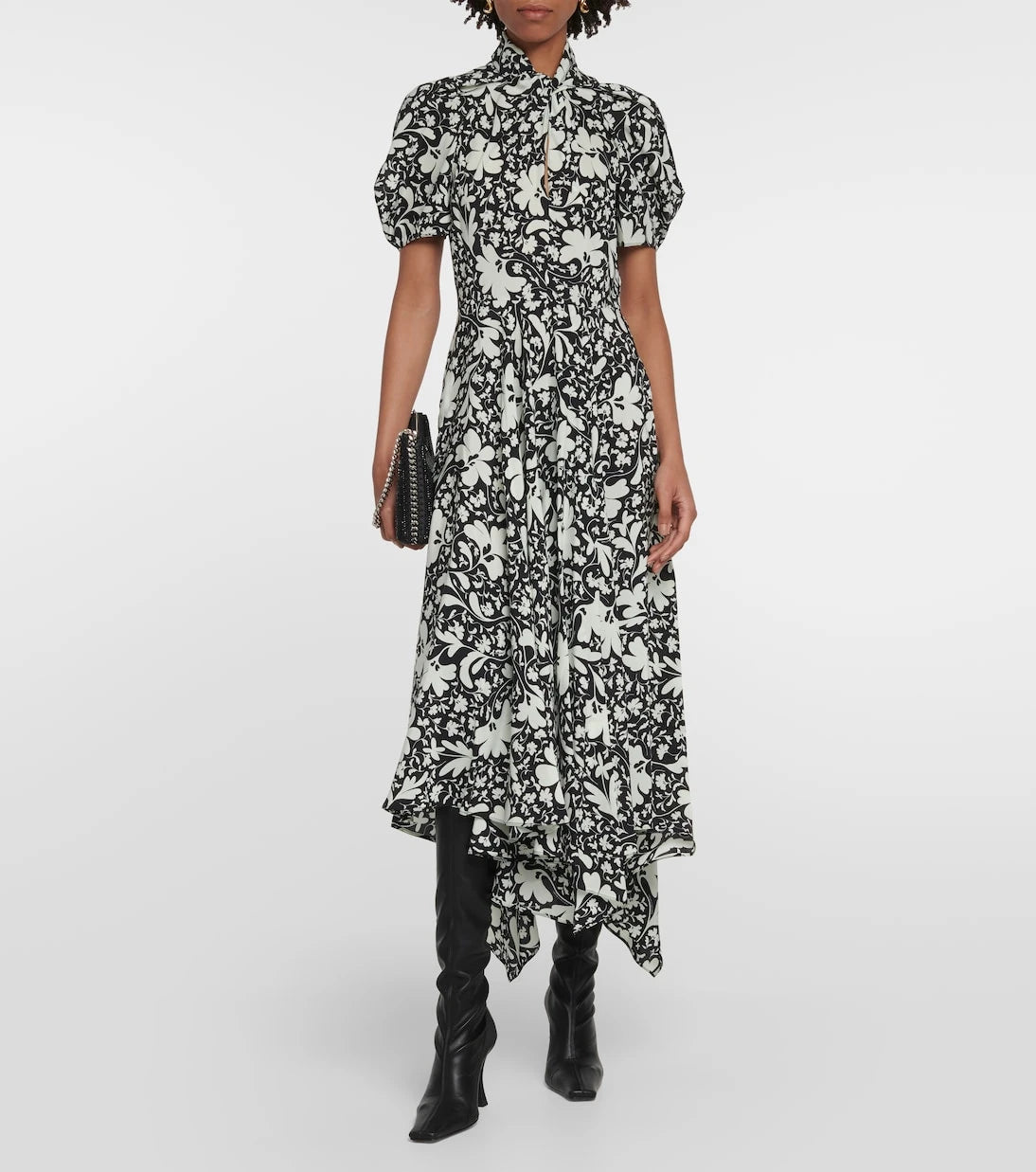 Stella McCartney - Çiçekli ipek midi elbise