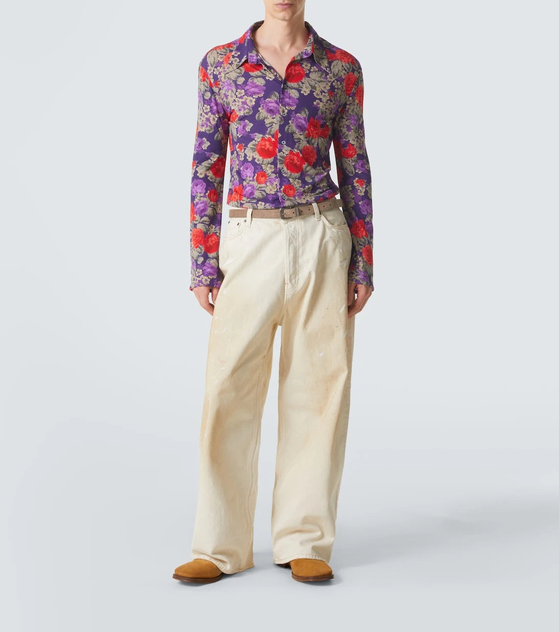 Acne Studios - جينز واسع الساق بتصميم بالٍ 2023
