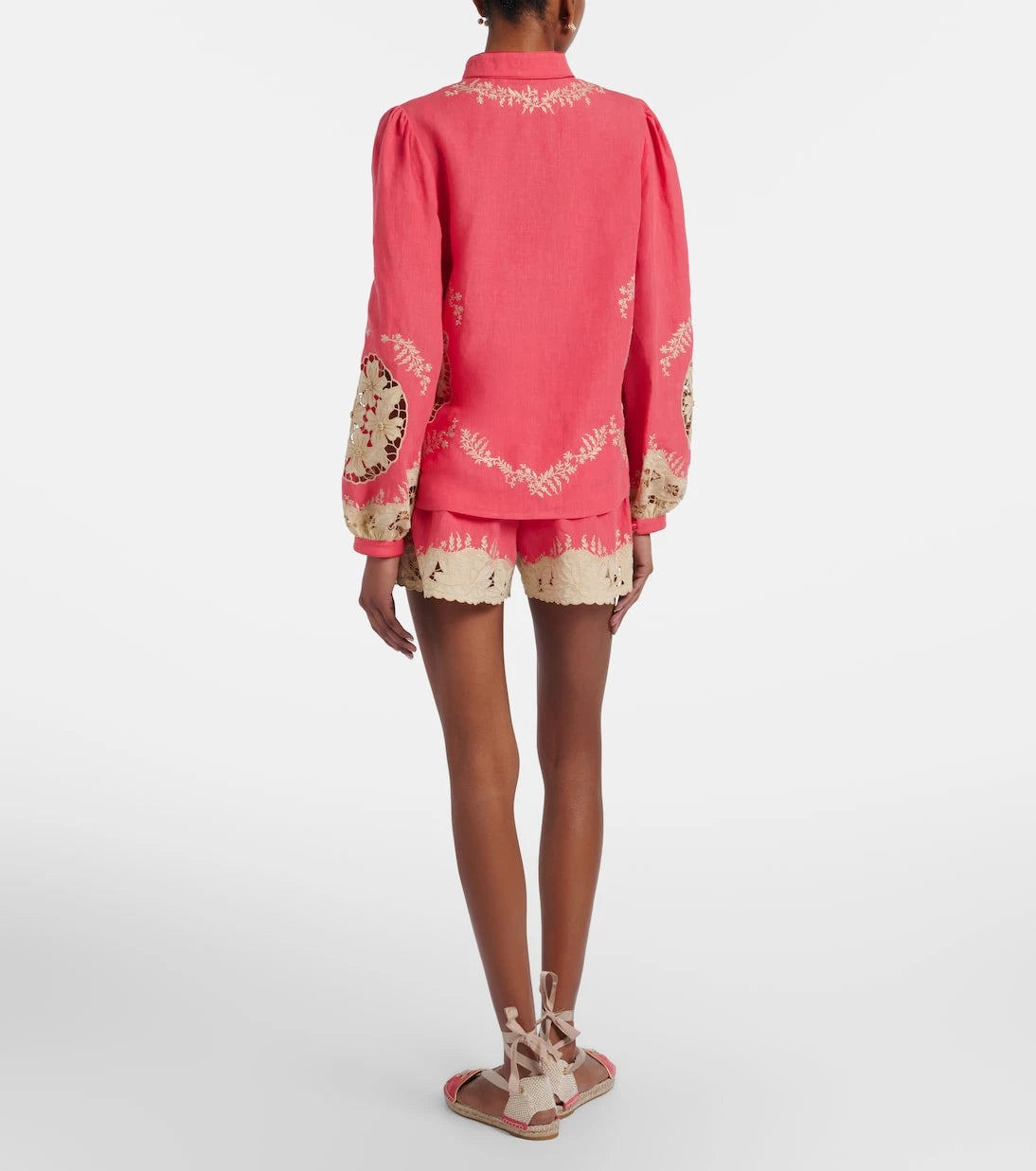 Valentino - Embroidered linen shorts