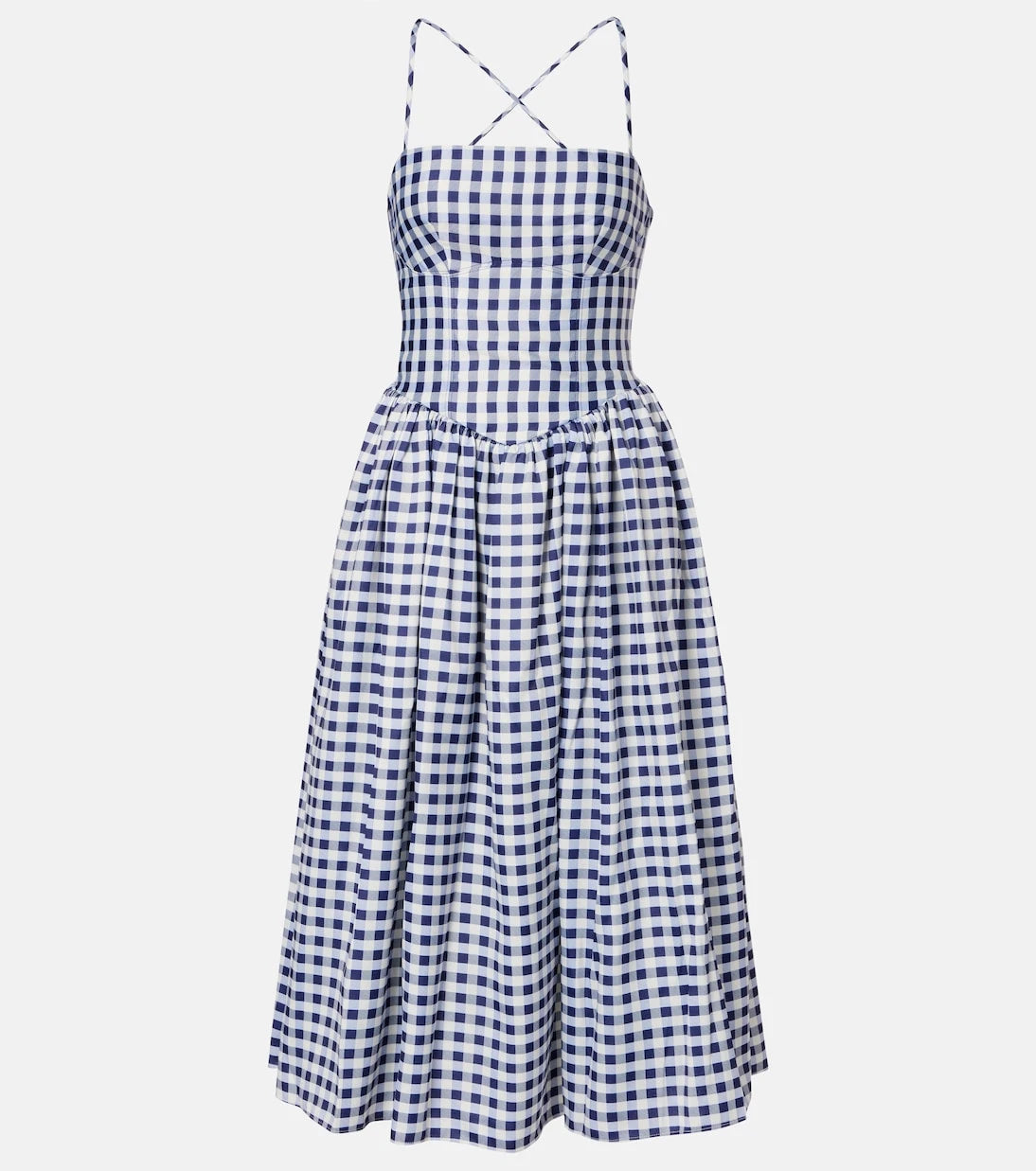 Self-Portrait - Gingham midi dress