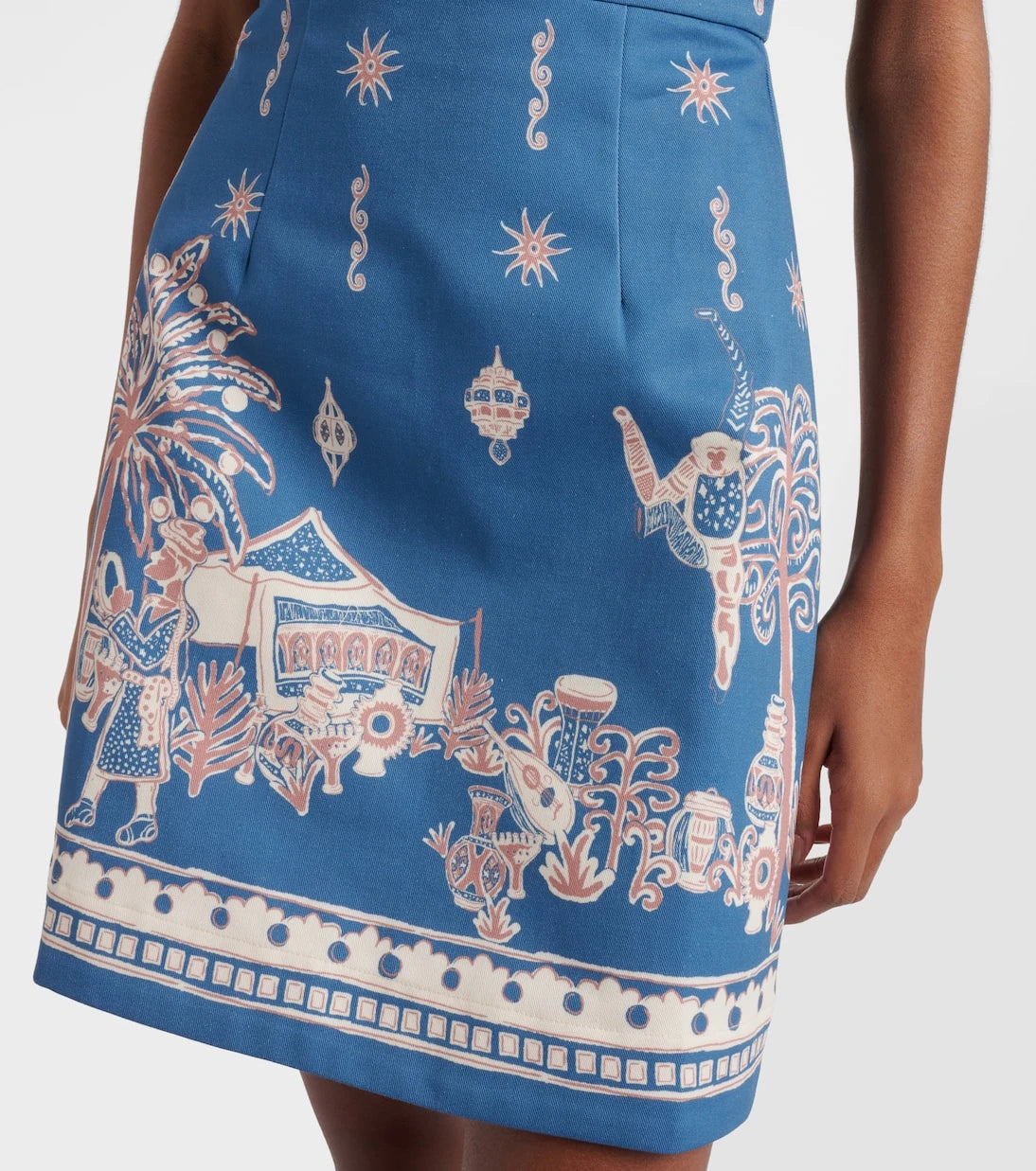 Alémais - Acacia printed halterneck cotton minidress