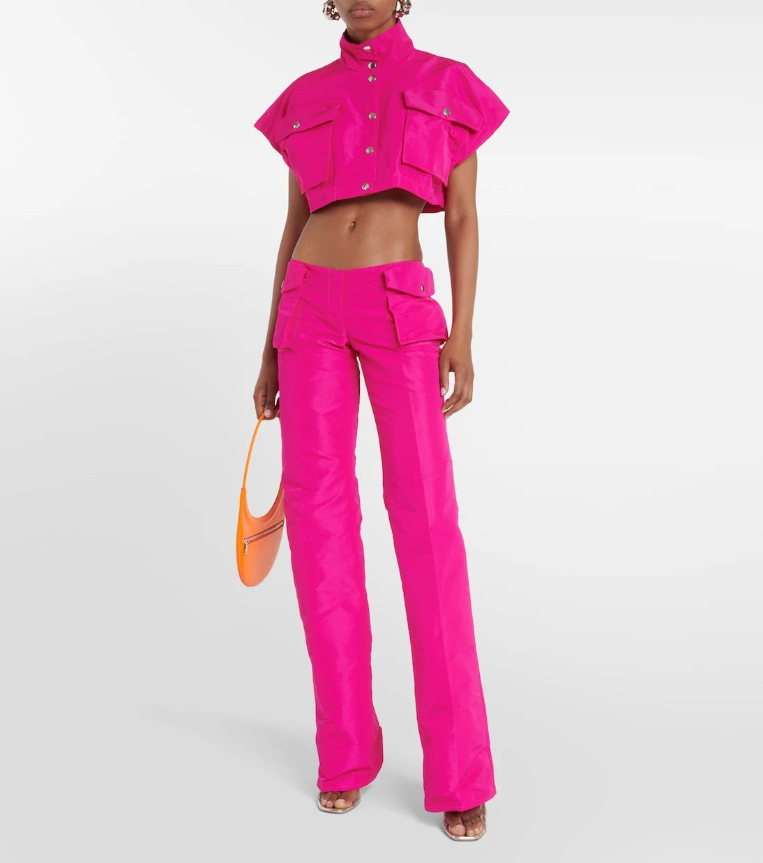 LaQuan Smith - Low-rise satin cargo pants