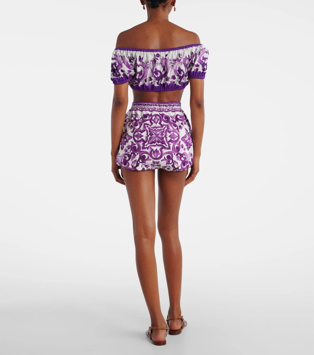 Dolce&Gabbana - Majolica cotton poplin shorts