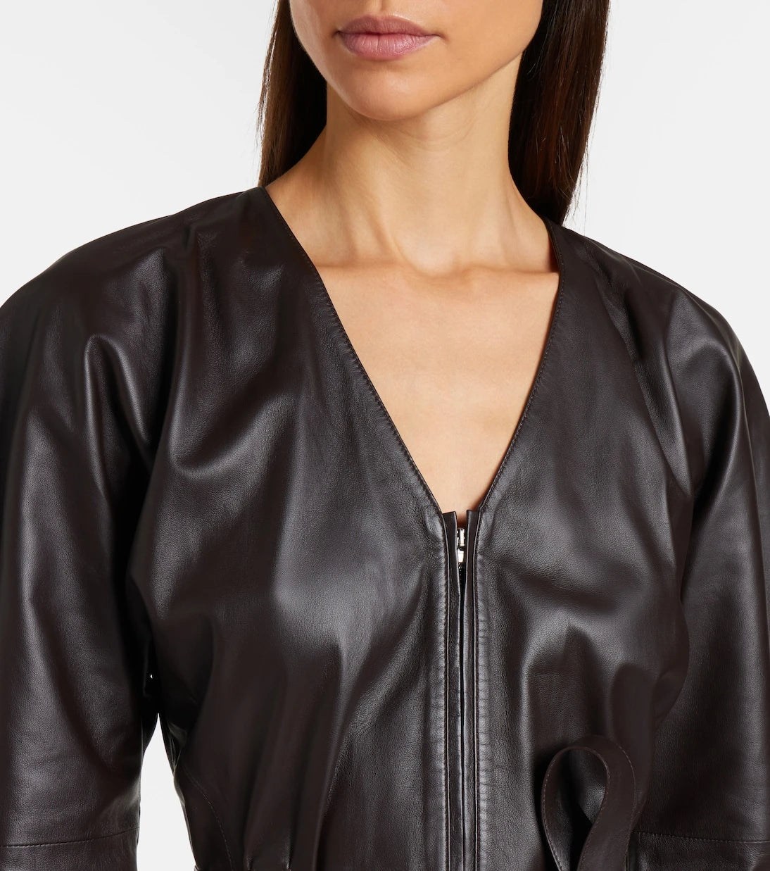 Victoria Beckham - Leather midi dress