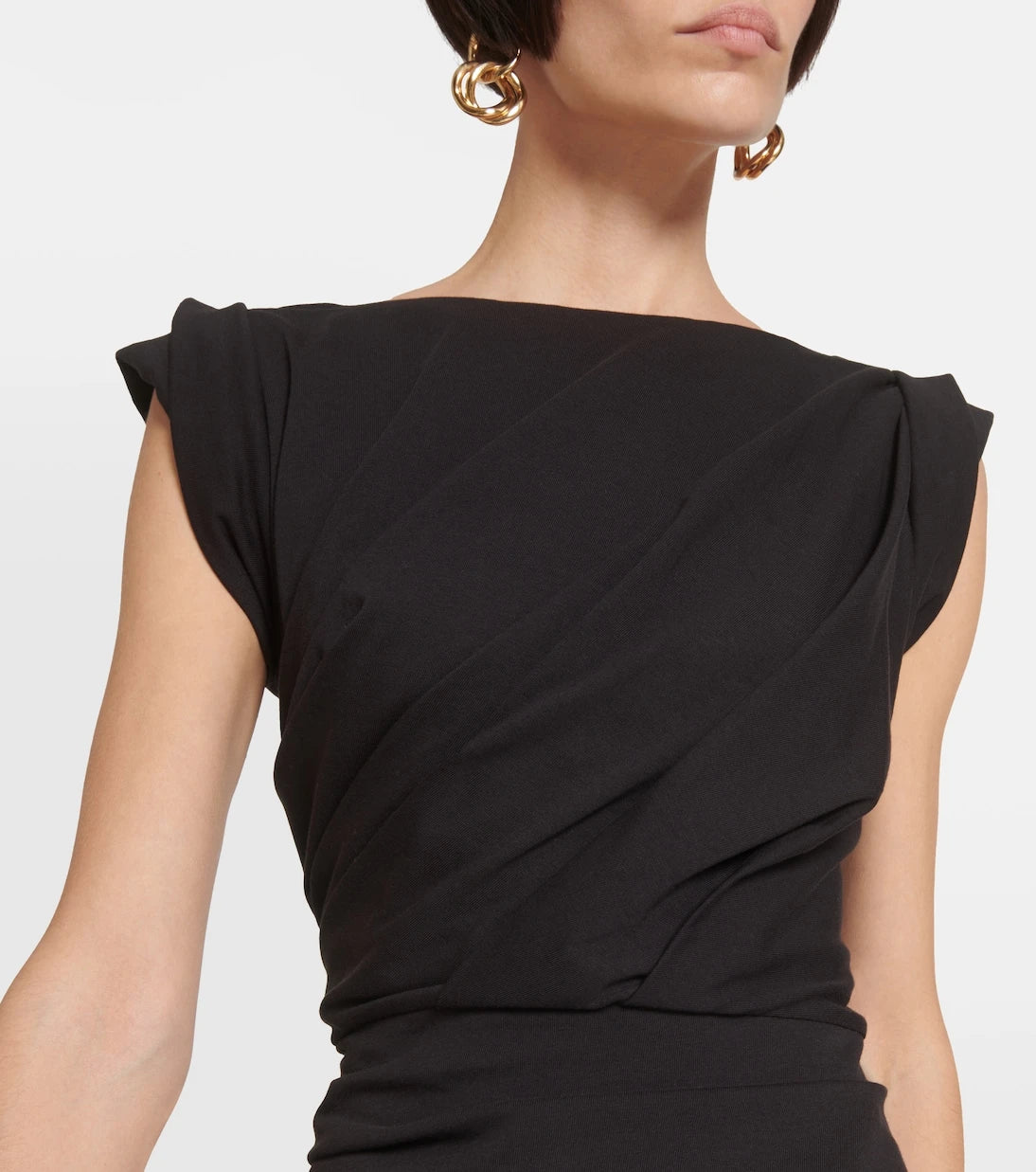 Dries Van Noten - Draped cotton jersey midi dress
