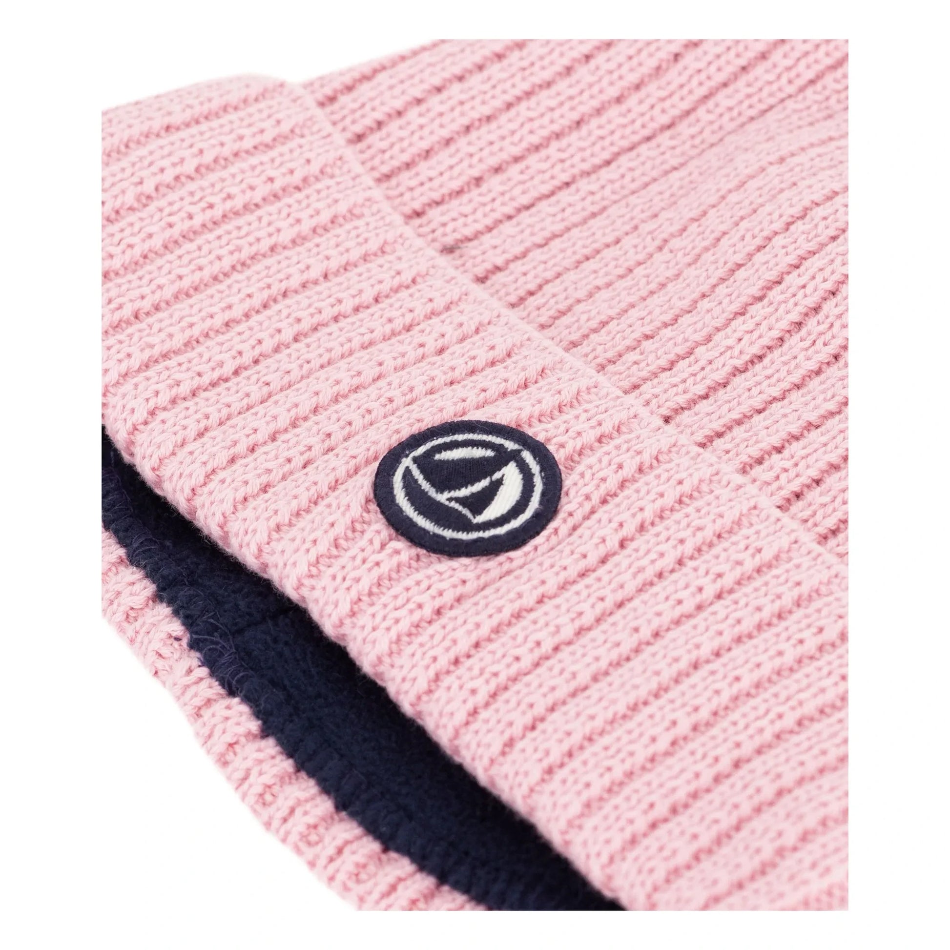 Petit Bateau - Ribbed Fleece Beanie | Pink