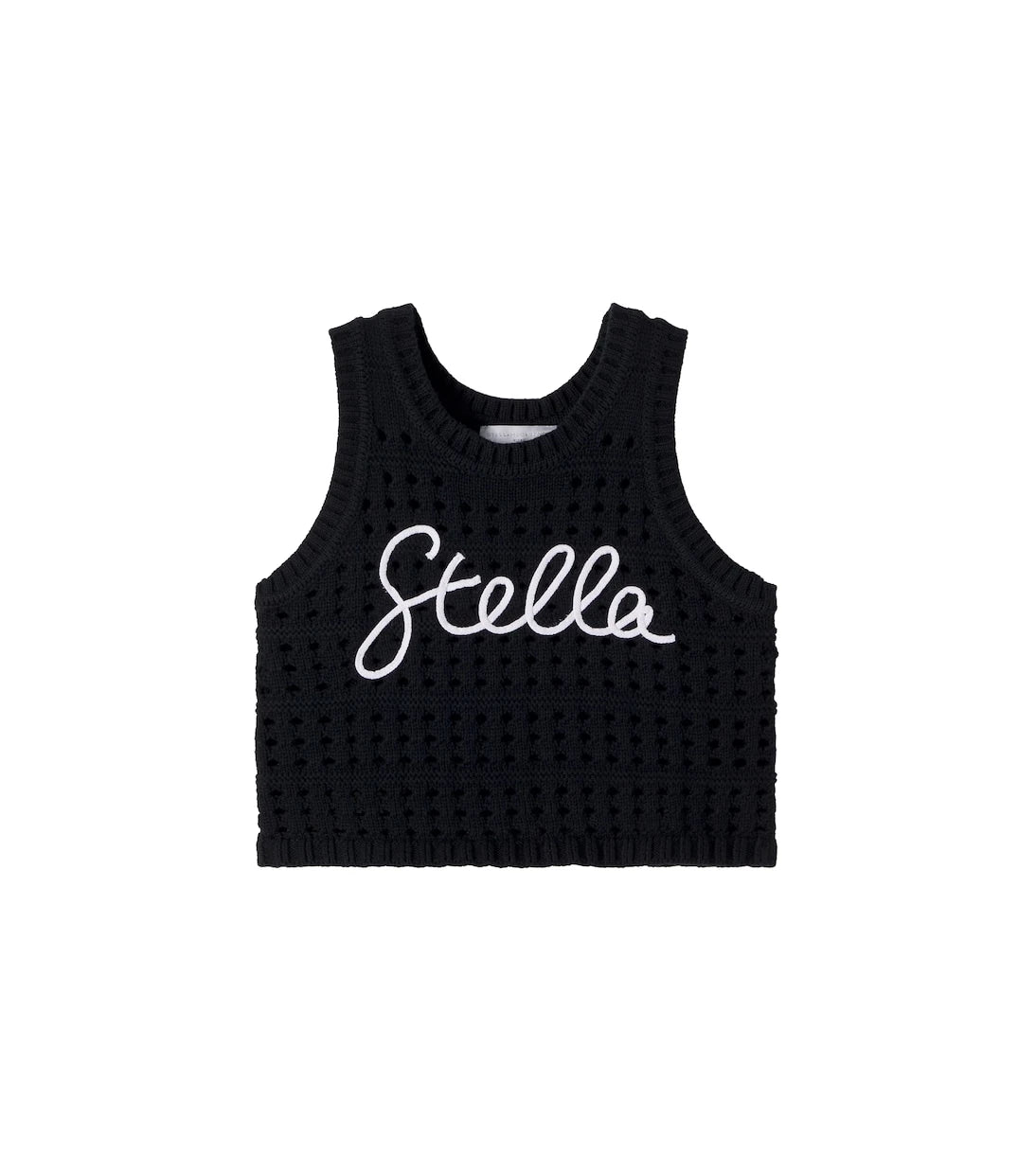 Stella McCartney Kids - بلوزة قطنية تانك كروشيه مطرزة