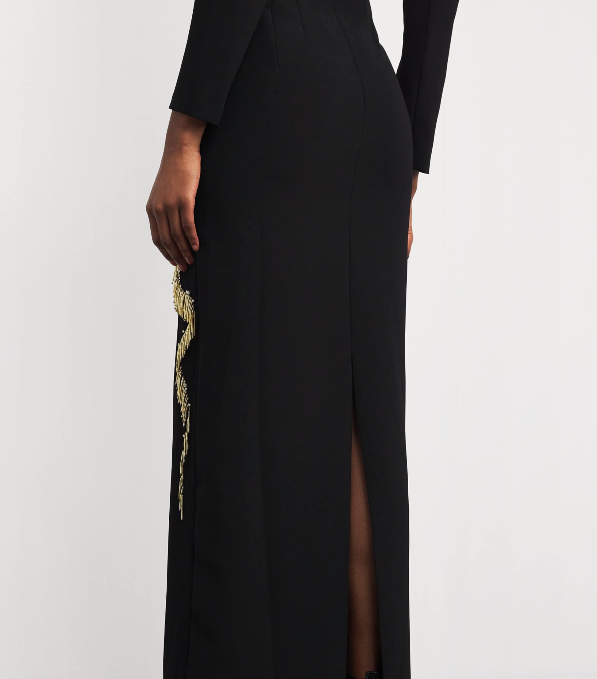 Jenny Packham Black Embellished Liberty Maxi Dress