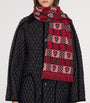 Red Wool Fair Isle Chess Scarf