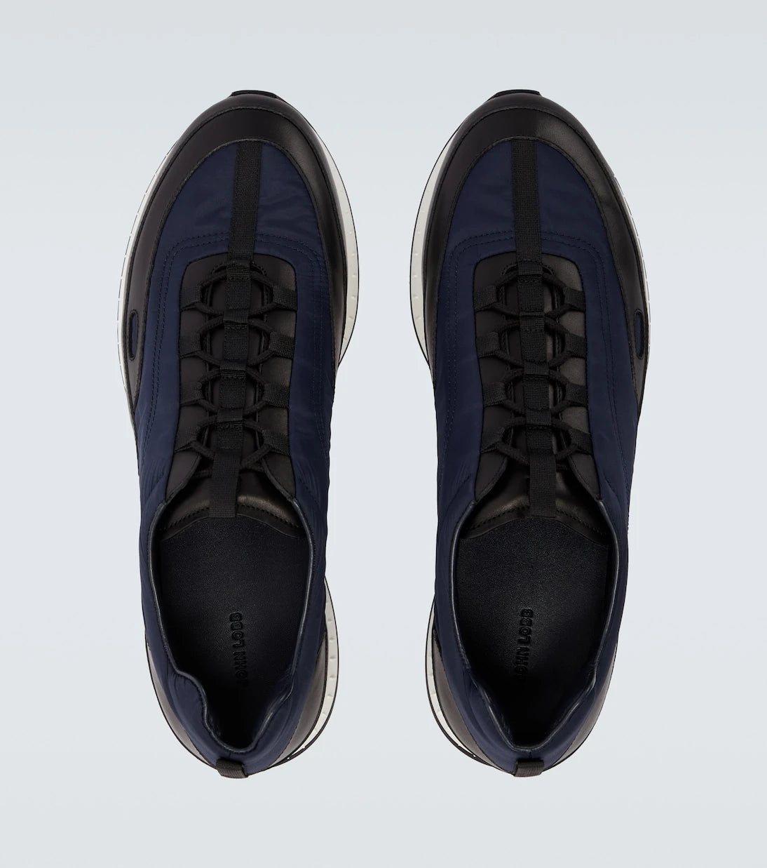 John Lobb - Leather-trimmed slip-on sneakers