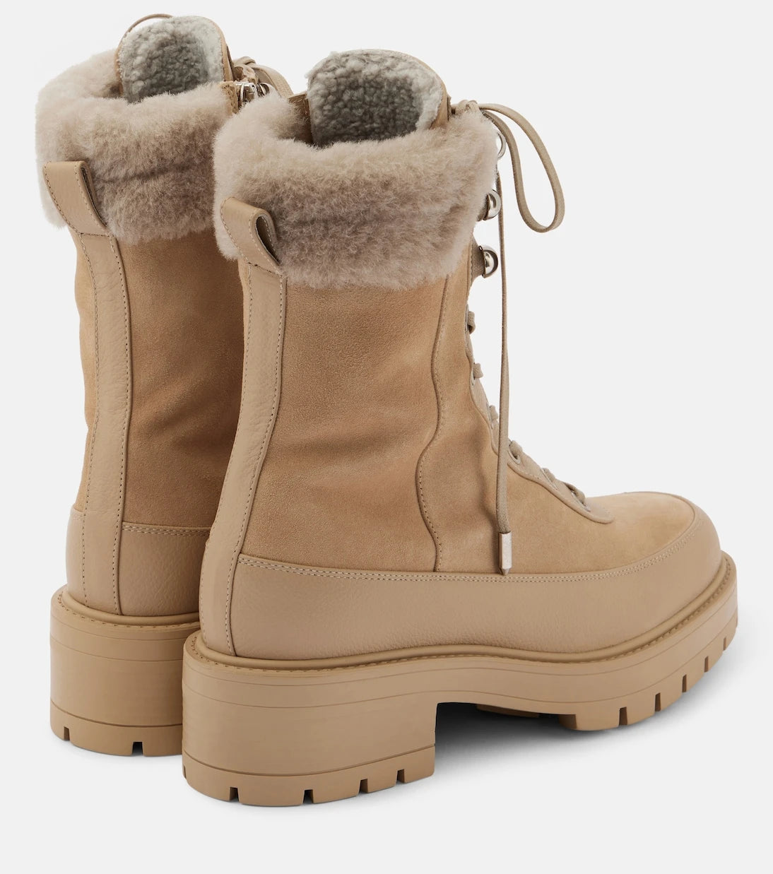 Aquazzura - Very Cortina shearling-trimmed ankle boots