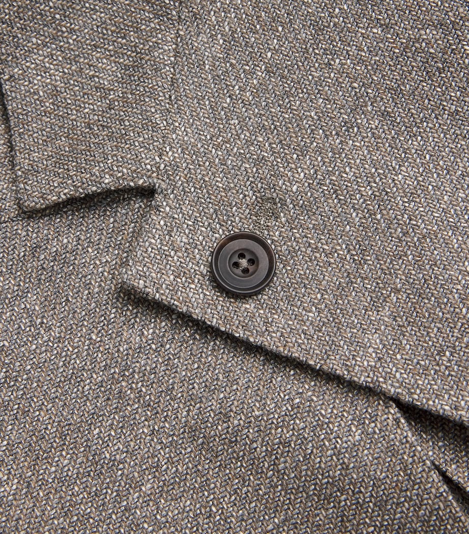 Corneliani Beige Virgin Wool-Silk-Blend Blazer