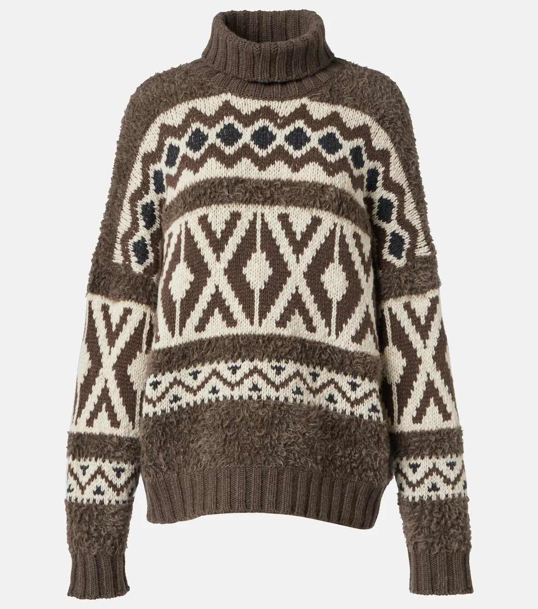 Brunello Cucinelli - Wool jacquard turtleneck sweater