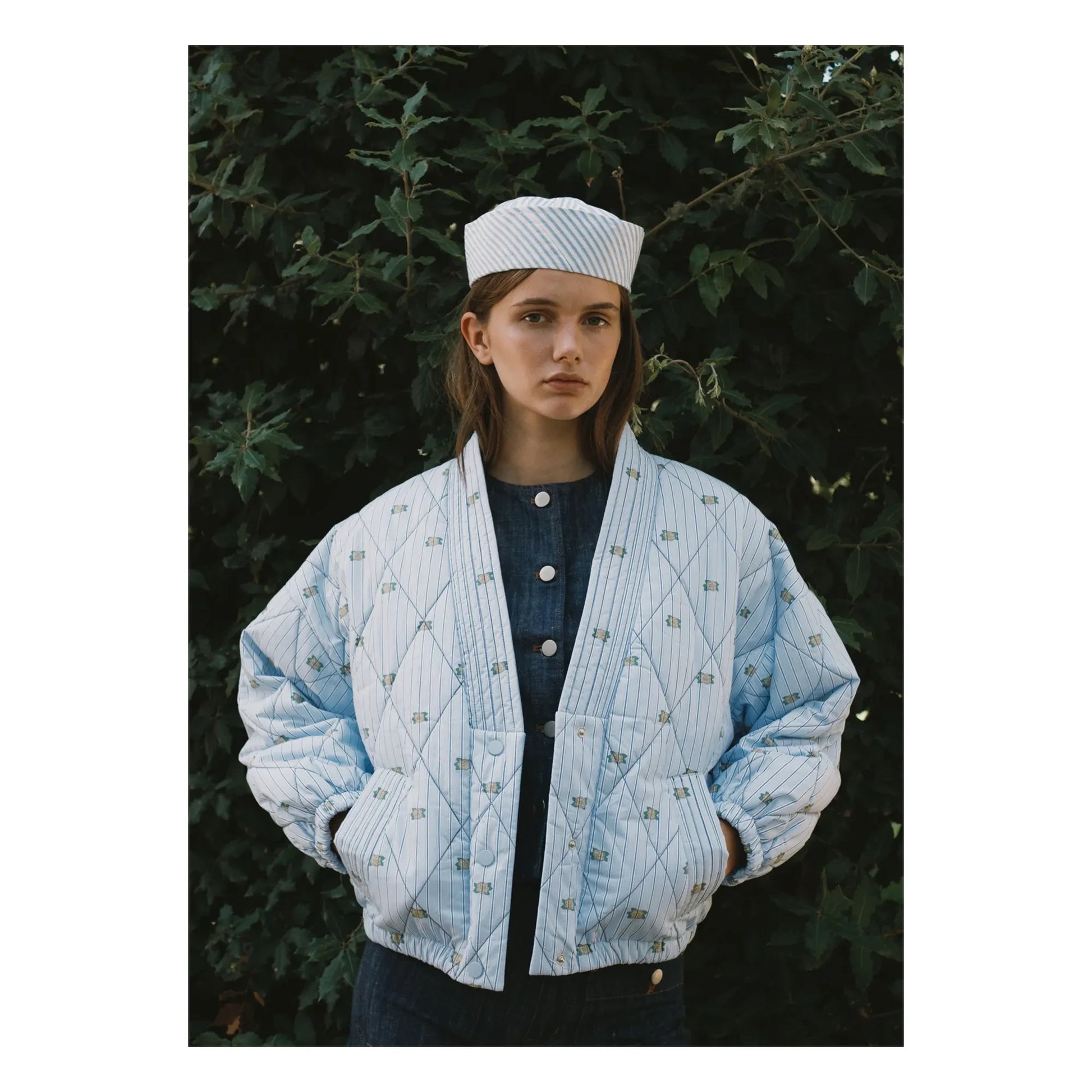 The Tiny Big Sister - Cotton Stripe Jacket | Blue
