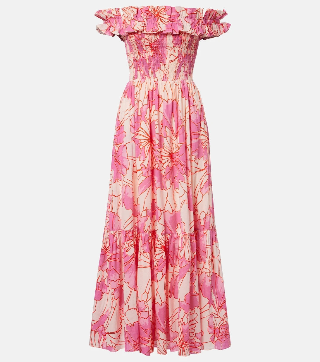 Poupette St Barth - Suzanne off-shoulder cotton maxi dress