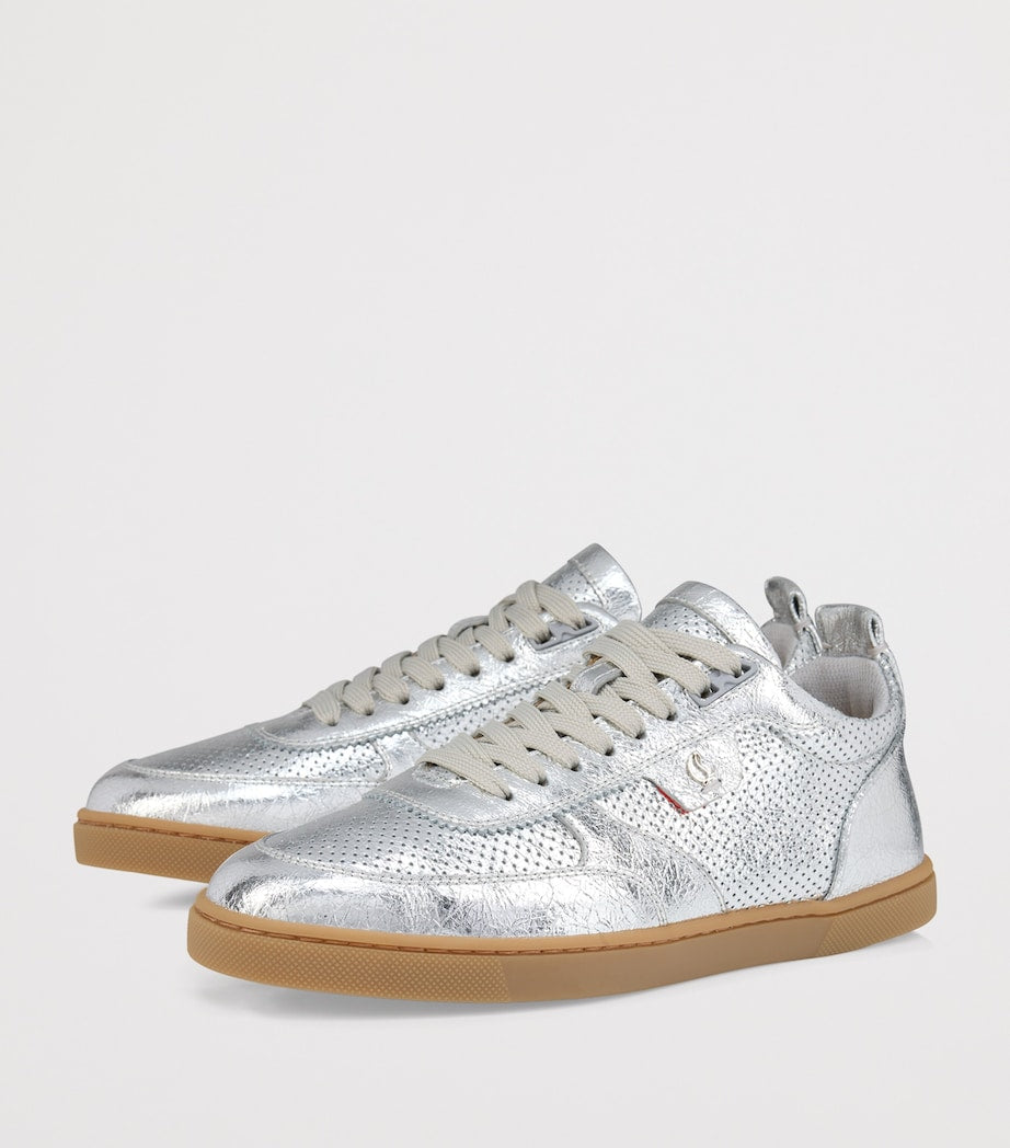 Christian Louboutin Silver Tutti Rui Metallic Leather Sneakers