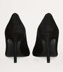 Black Suede Stuart Power Pumps 85
