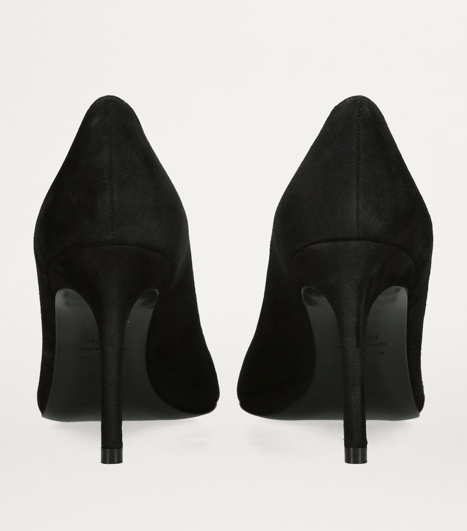 Black Suede Stuart Power Pumps 85