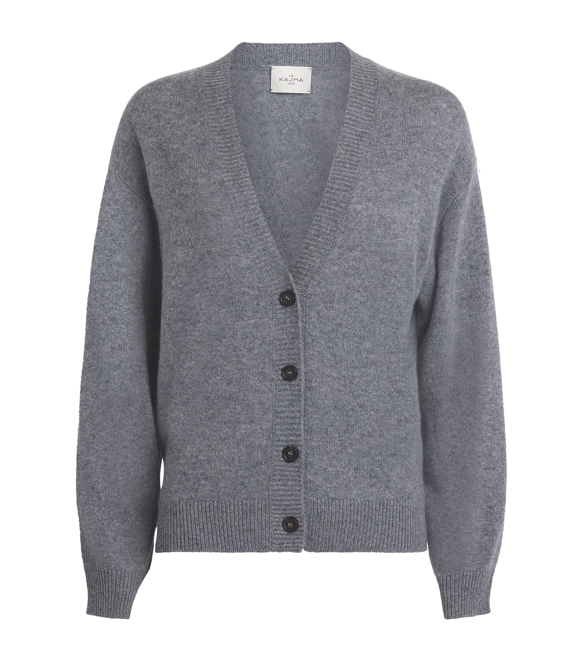 Le Kasha Grey Organic Cashmere Lille Cardigan