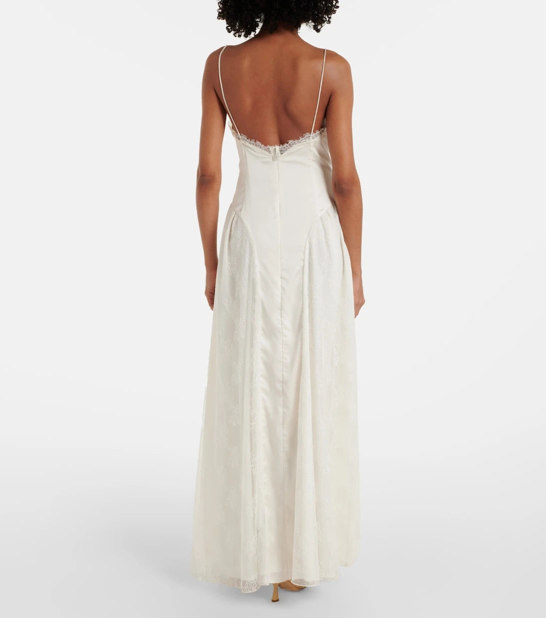 Rotate - Bridal lace-trimmed satin maxi dress