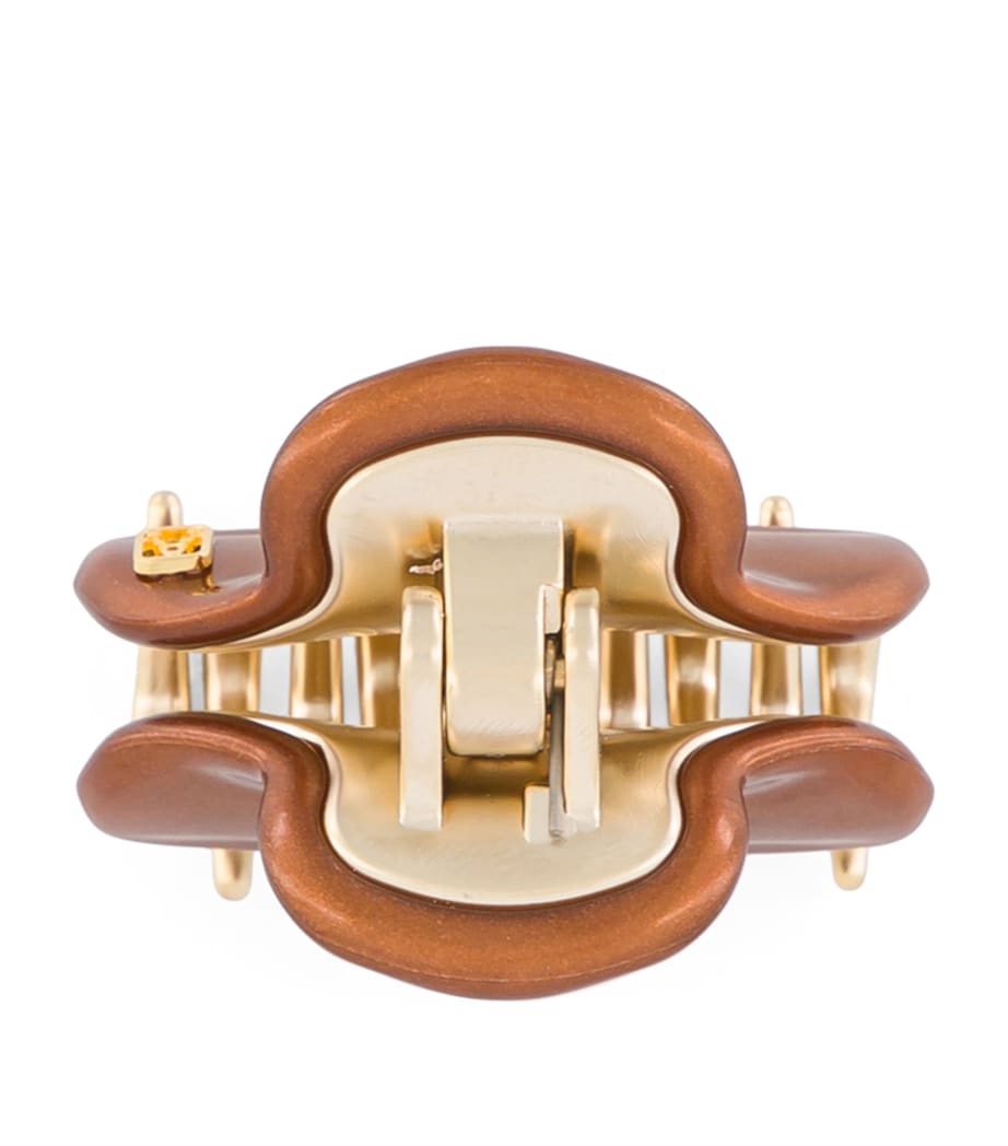 Gold-Plated Claw Hair Clip X4- PAIL BRUN/OR