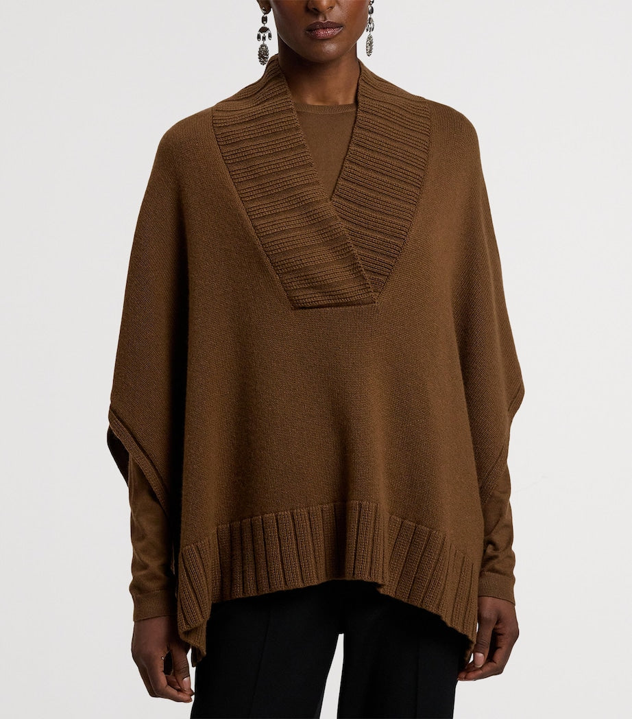 Ralph Lauren Collection Brown Cashmere-Blend Cape Sweater