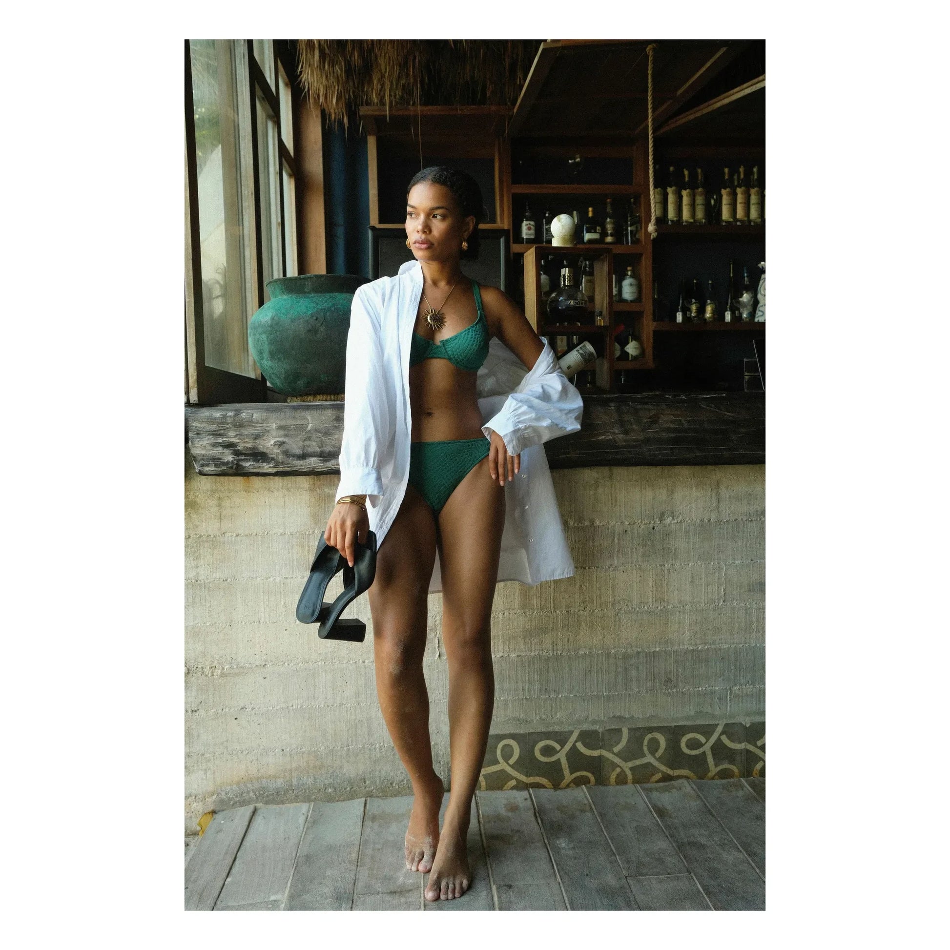 Fresh & Salt - Brooke Palm Jersey Bottom | Forest Green