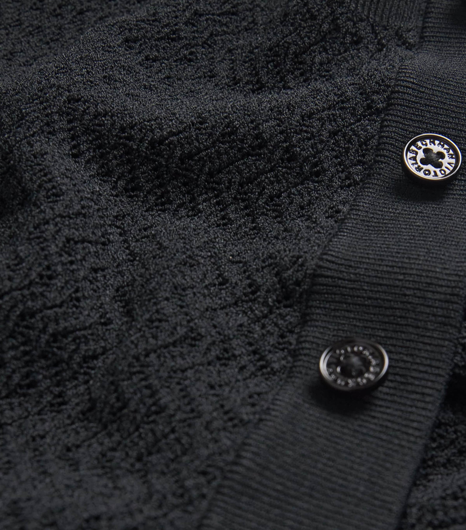 Victoria Beckham Black Cropped Round-Neck Cardigan