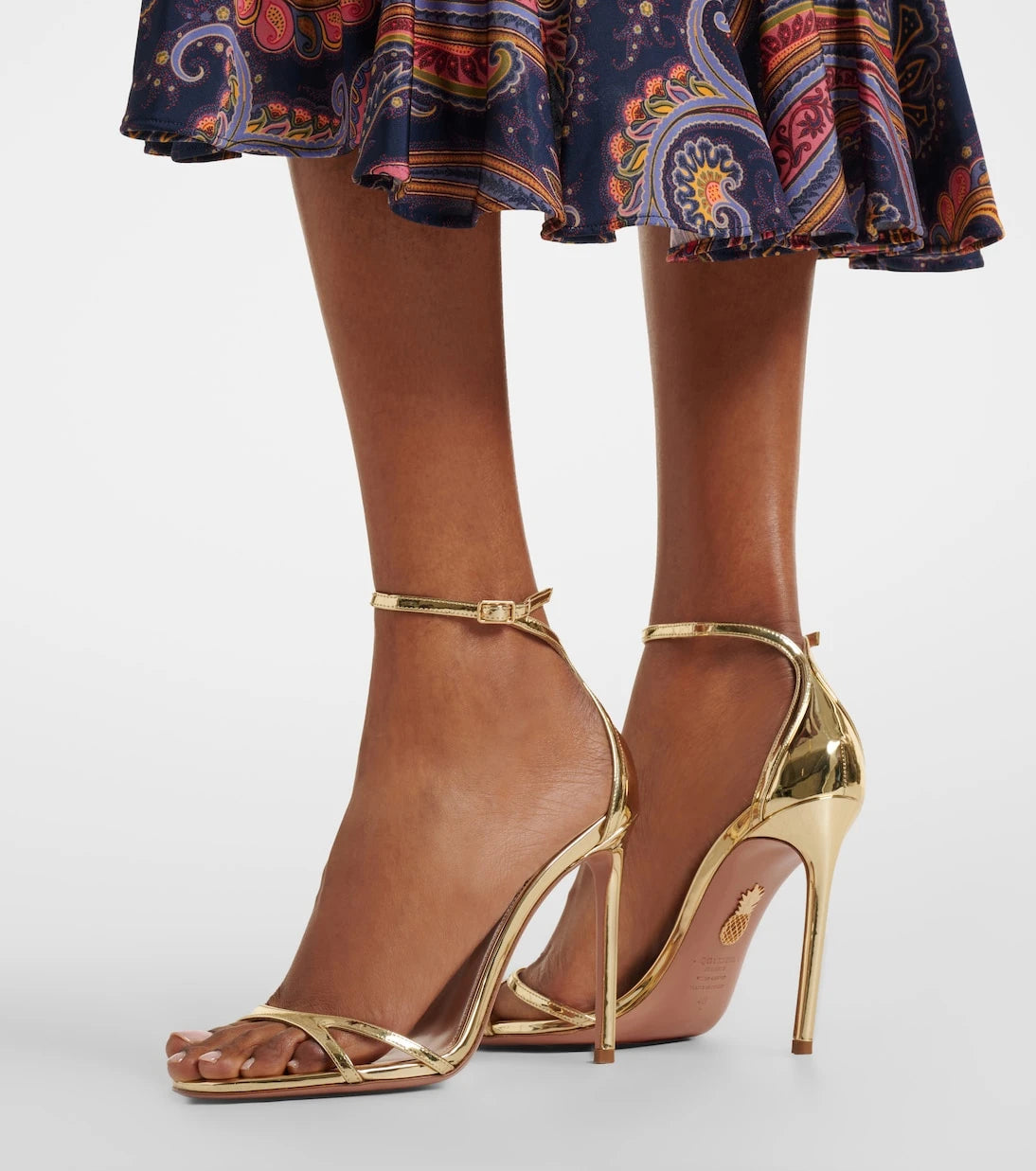 Aquazzura - Metallic leather sandals